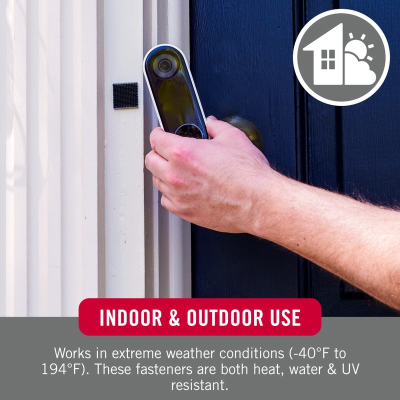 Velcro مربعات تثبيت فلكرو براند إكستريم لوك مع لاصق | 16 مجموعة، 1 إنش | لتثبيت الإلكترونيات أو الإضاءة أو اللافتات في الهواء الطلق | مصممة لتحمل درجات الحرارة القاسية والطقس | أسود - Image 5